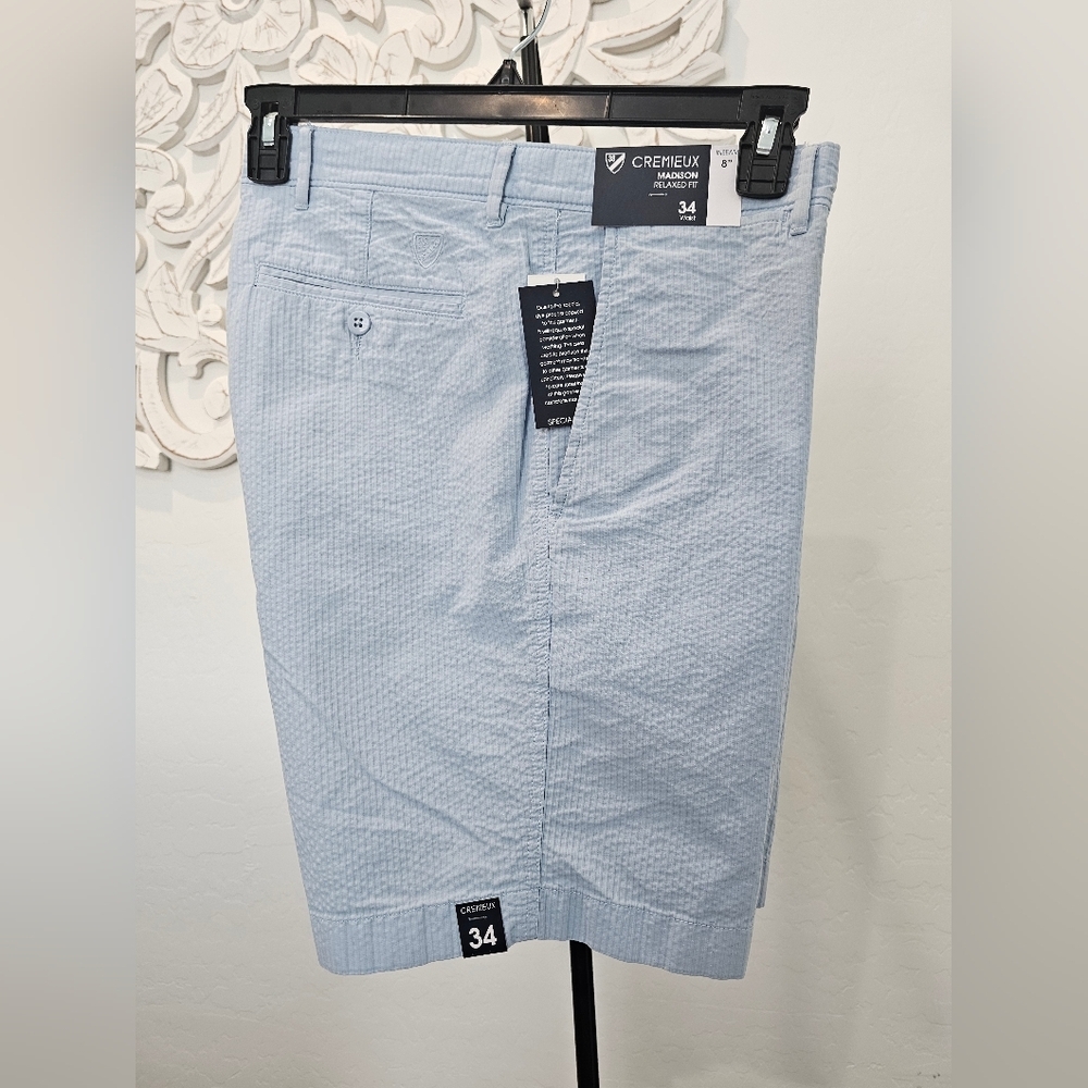 Daniel Cremieux Sky Blue Men's Textured Shorts Golf/Casual Sz 34"×8" NWT